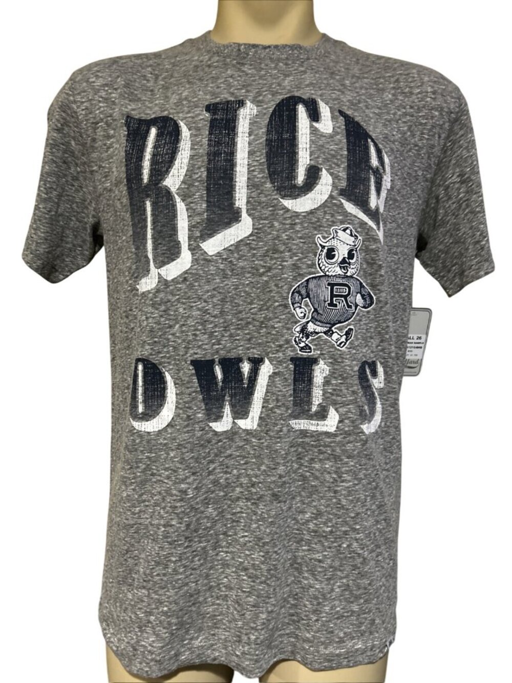 NEW Rice University Owls The Yard Heathered Gray Crew Neck Shirt Mens L